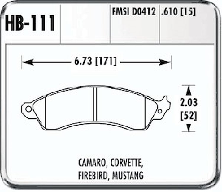 HPS Performance Brake Pads 1982-92 Camaro/Firebird with heavy-duty or dual piston brakes