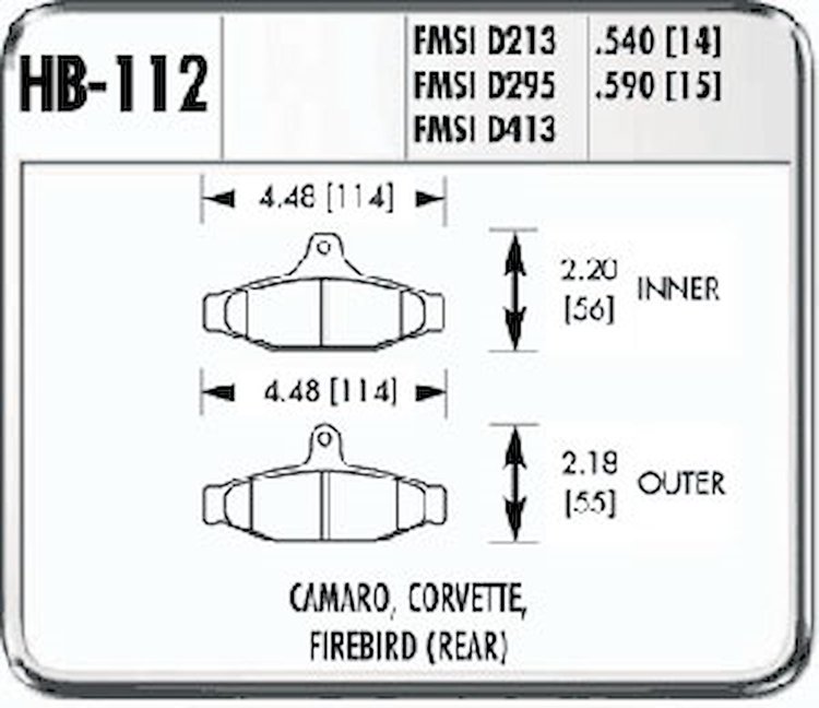 HP-Plus Performance Brake Pads 1982-97 Camaro/Firebird with standard brakes