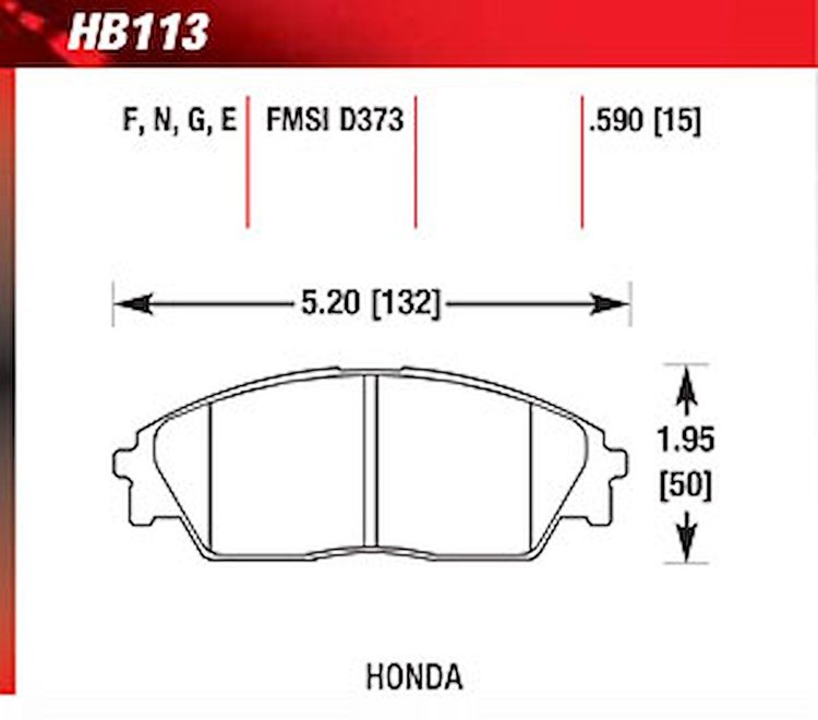 Blue 9012 Disk Brake Pads Honda - Civic DX, CRX Si, Prelude