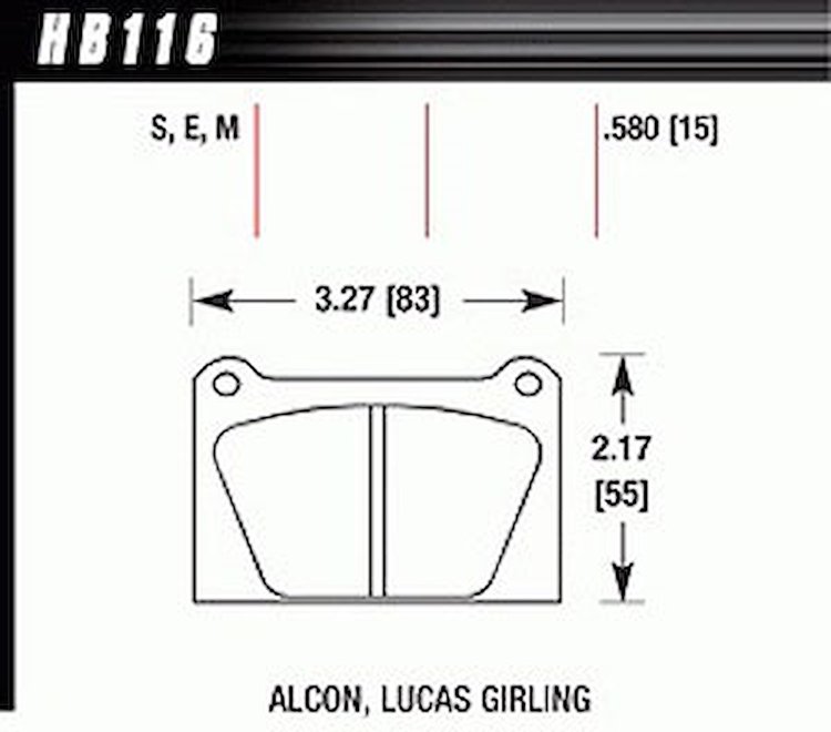Disc Brake Pad Black w/0.580 Thickness