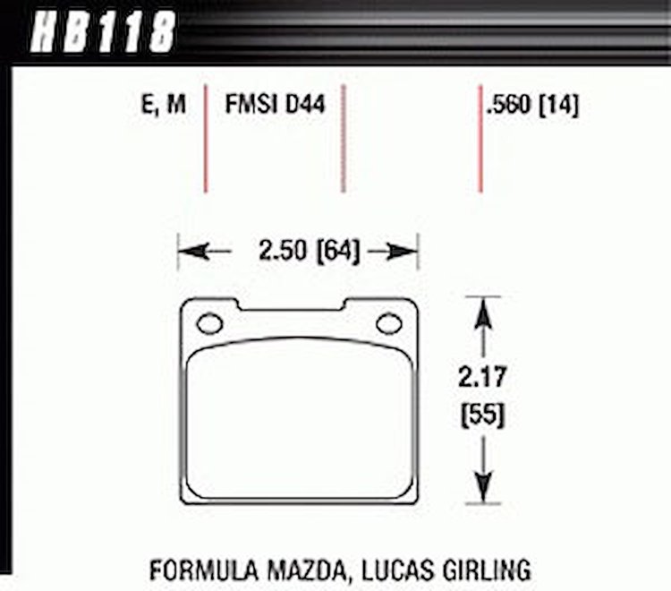Disc Brake Pad Black w/0.560 Thickness