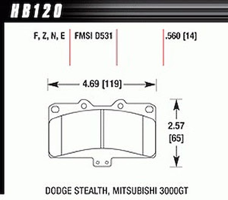Disc Brake Pad Performance Ceramic w/0.560 Thickness