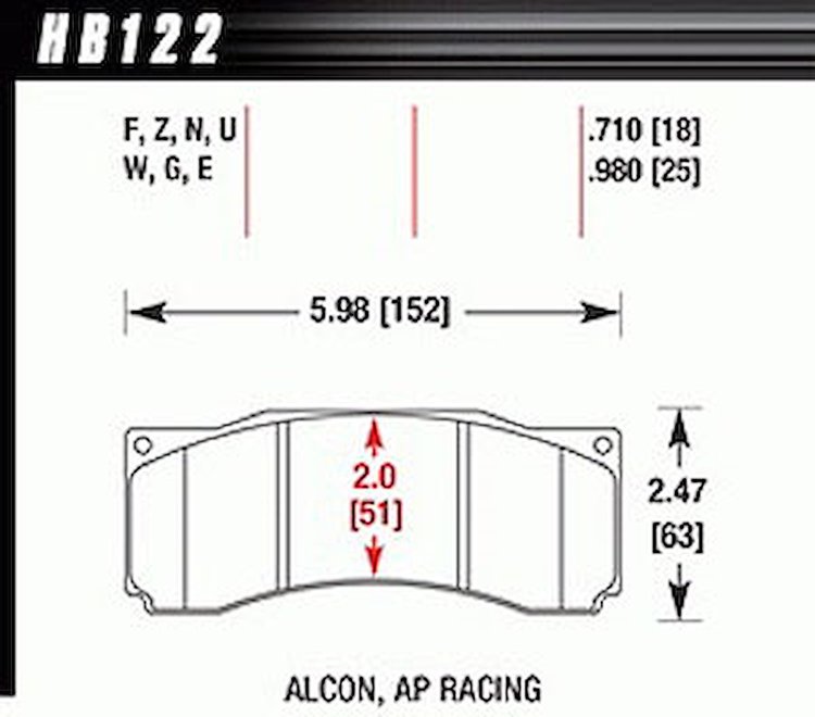 Disc Brake Pad HPS Performance Street w/0.710 Thickness
