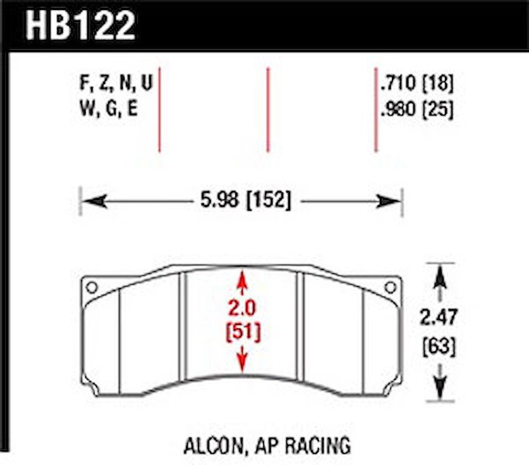 Disc Brake Pad DTC-30 w/0.980 Thickness
