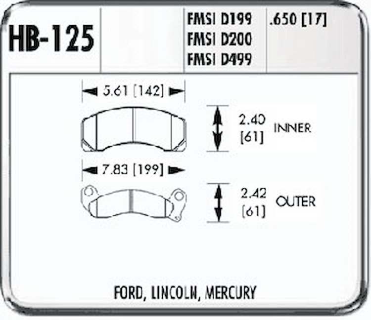 HPS Performance Brake Pads 1984-86 Mustang SVO