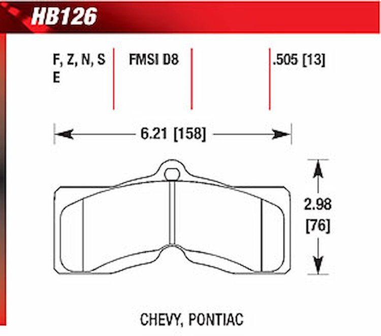 Blue 9012 Disk Brake Pads Camaro, Corvette, Firebird T/A