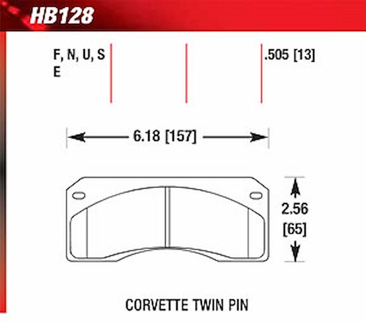 Blue 9012 Disk Brake Pads Corvette Twin-Pin