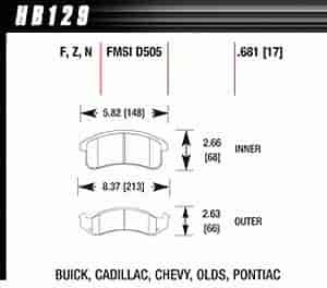 Disc Brake Pad Performance Ceramic w/0.681 Thickness