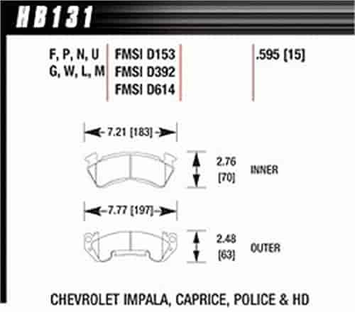 Disc Brake Pad MT-4 w/0.595 Thickness