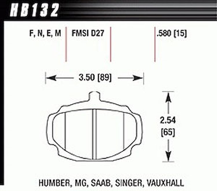 Disc Brake Pad Black w/0.580 Thickness