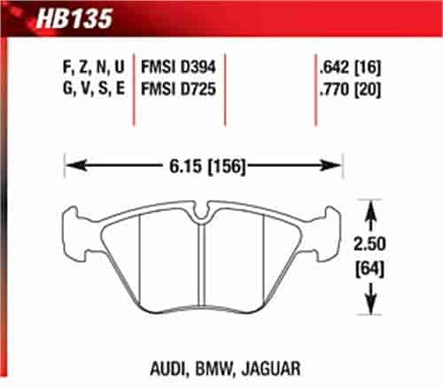 Blue 9012 Disk Brake Pads Audi 200 & Turbo Quattro, BMW, Jaguar