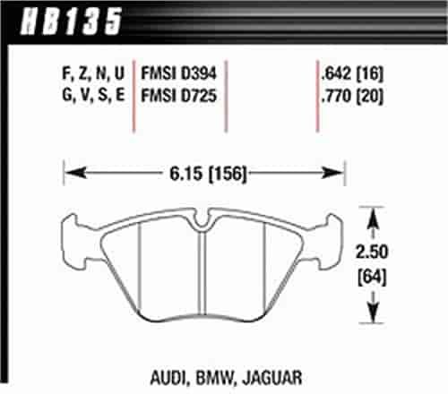 Disc Brake Pad HT-14 w/0.770 Thickness