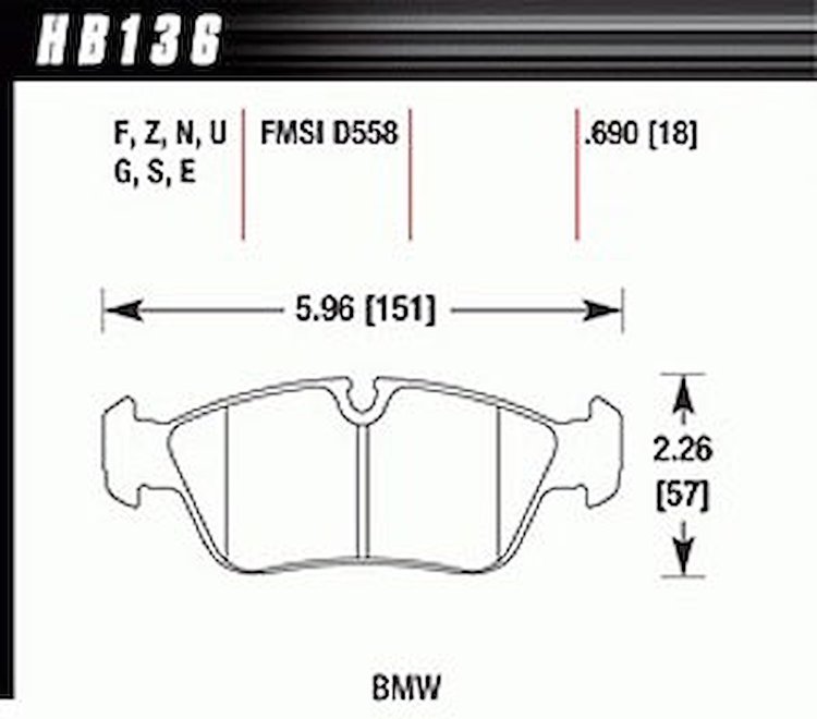 Disc Brake Pad DTC-70 w/0.690 Thickness