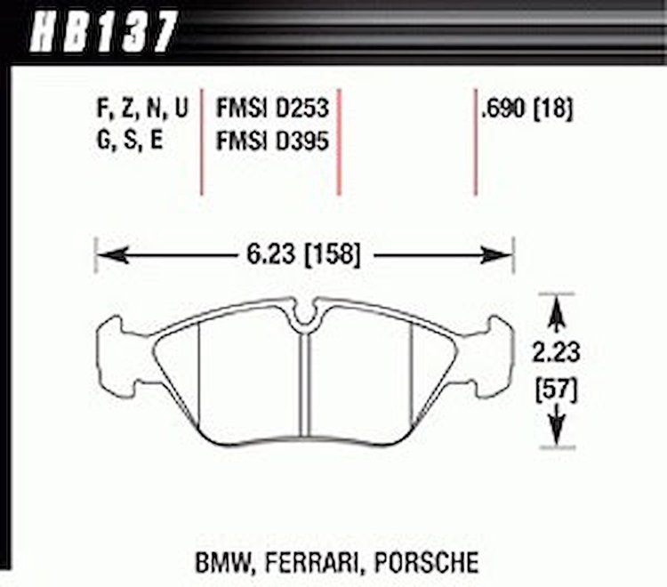 Disc Brake Pad HT-10 w/0.690 Thickness