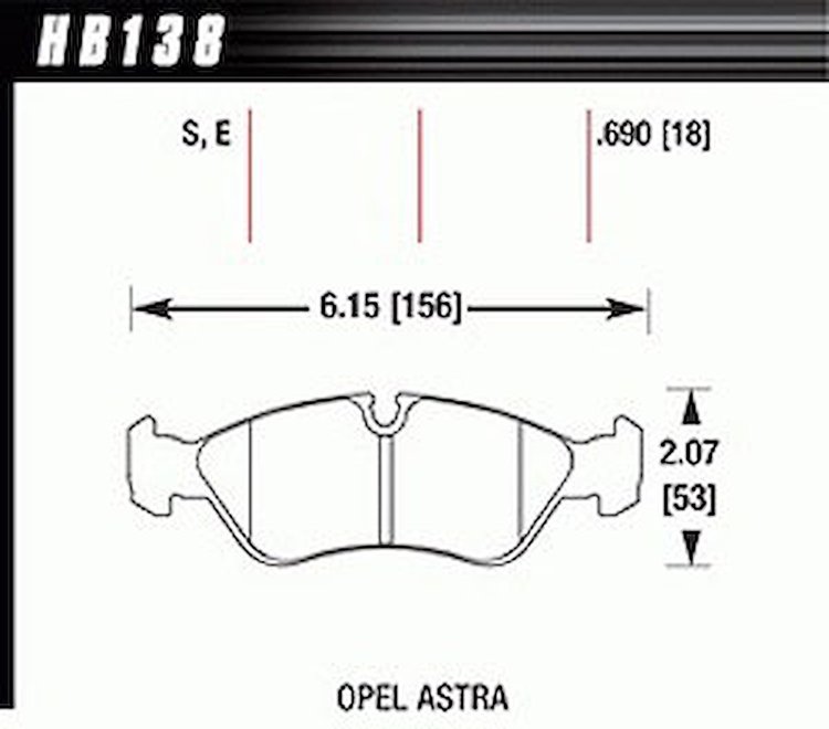 Disc Brake Pad HT-10 w/0.690 Thickness