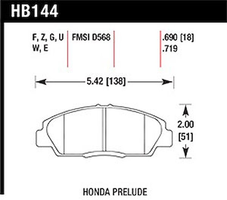 Disc Brake Pad DTC-60 w/0.719 Thickness