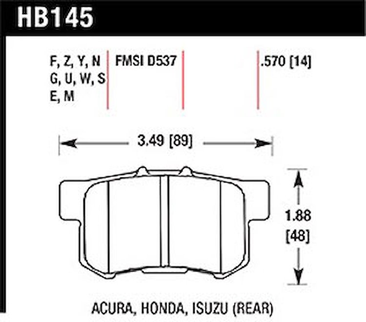 Disc Brake Pad DTC-60 w/0.570 Thickness