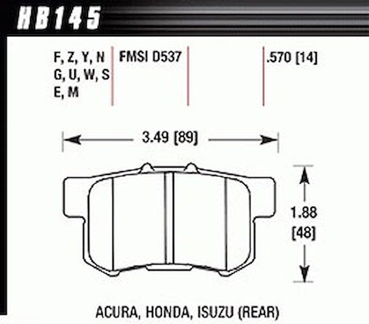 Disc Brake Pad LTS w/0.570 Thickness