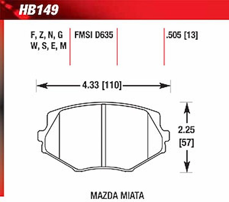 Blue 9012 Disk Brake Pads 1994-97, 99-00, 01-03 Mazda Miata MX-5 1.8L