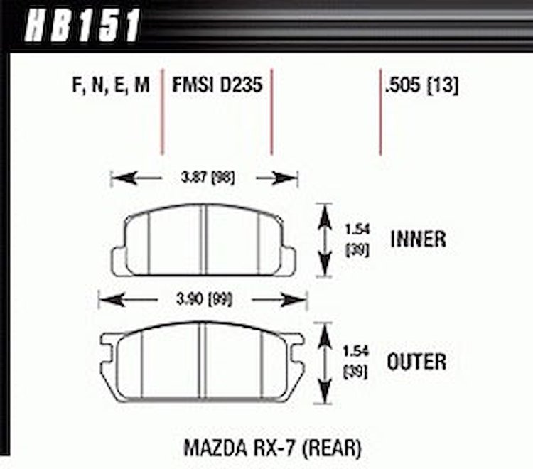 Disc Brake Pad Blue 9012 w/0.505 Thickness