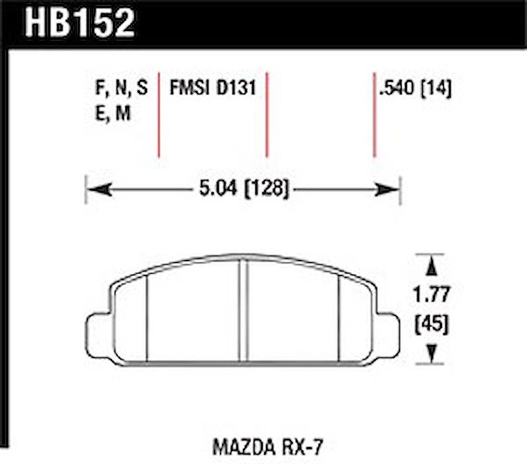 Disc Brake Pad DTC-60 w/0.540 Thickness