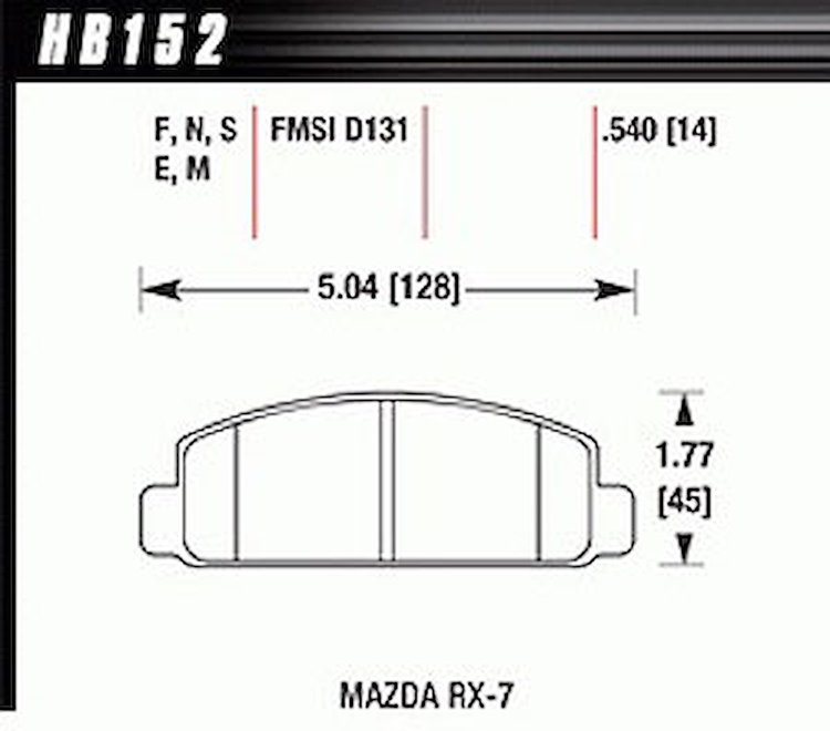 Disc Brake Pad Black w/0.540 Thickness