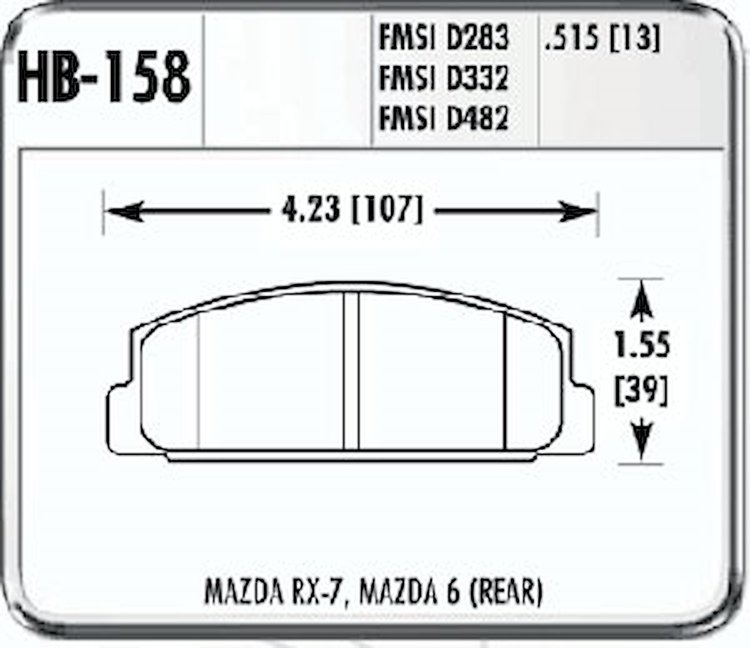 Hawk High Performance Rear Brake Pads 1986-96 Mazda R