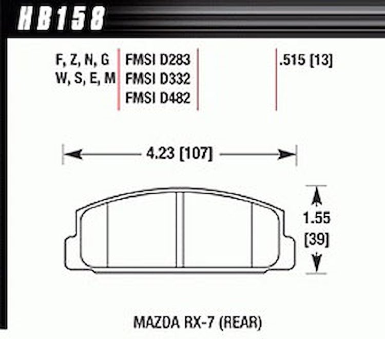 BLACK PADS Mazda RX-7 Rear