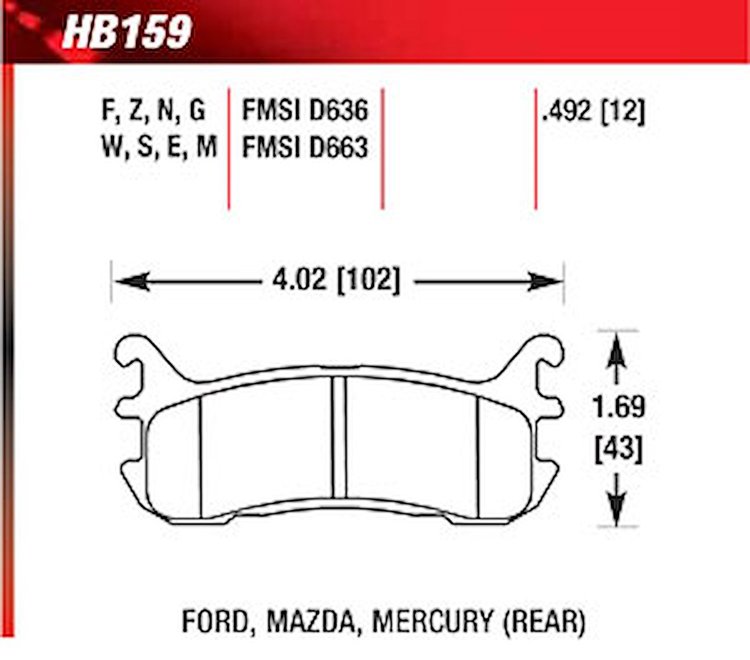 Blue 9012 Disk Brake Pads 2002 Ford Escort 2.0L