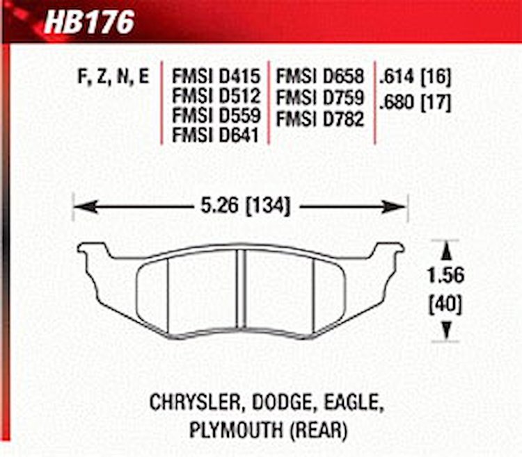 Hawk High Performance Rear Brake Pads Fits: 99-04 300M