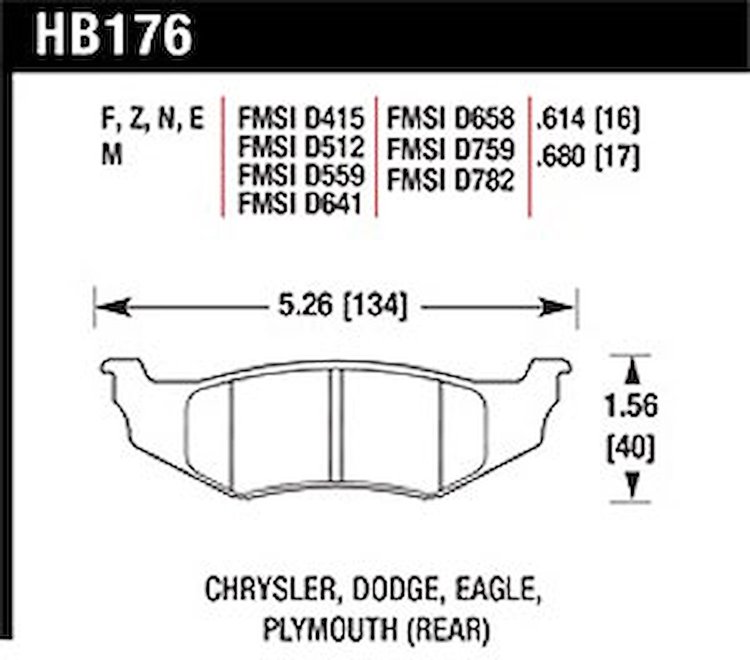 Disc Brake Pad Black w/0.680 Thickness
