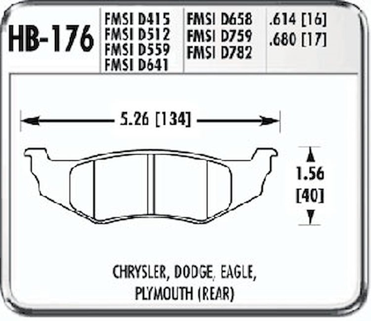 HP-Plus Performance Brake Pads 1994-2003 Chrysler L4/V6
