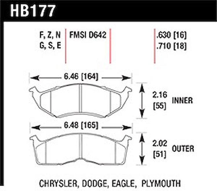 Disc Brake Pad HT-10 w/0.630 Thickness
