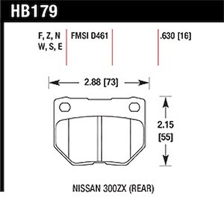 Disc Brake Pad DTC-30 w/0.630 Thickness