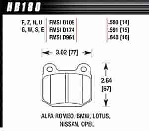 Disc Brake Pad Performance Ceramic w/0.640 Thickness