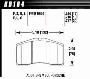 Disc Brake Pad HPS Perf w/0.650 Thick