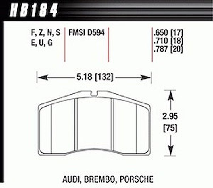 Disc Brake Pad HT-10 w/0.650 Thickness