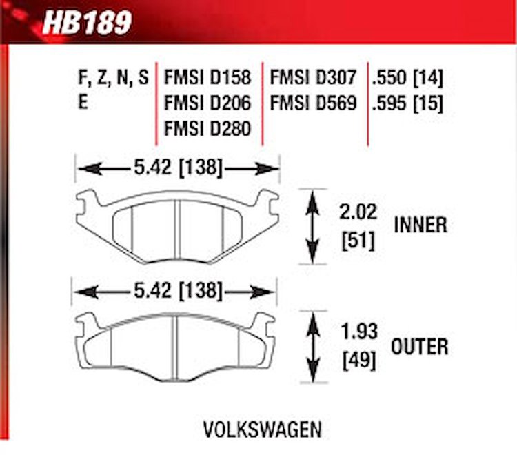 Blue 9012 Disk Brake Pads Volkswagen, Cabriolet, Golf, Jetta, Quantum, Scirocco