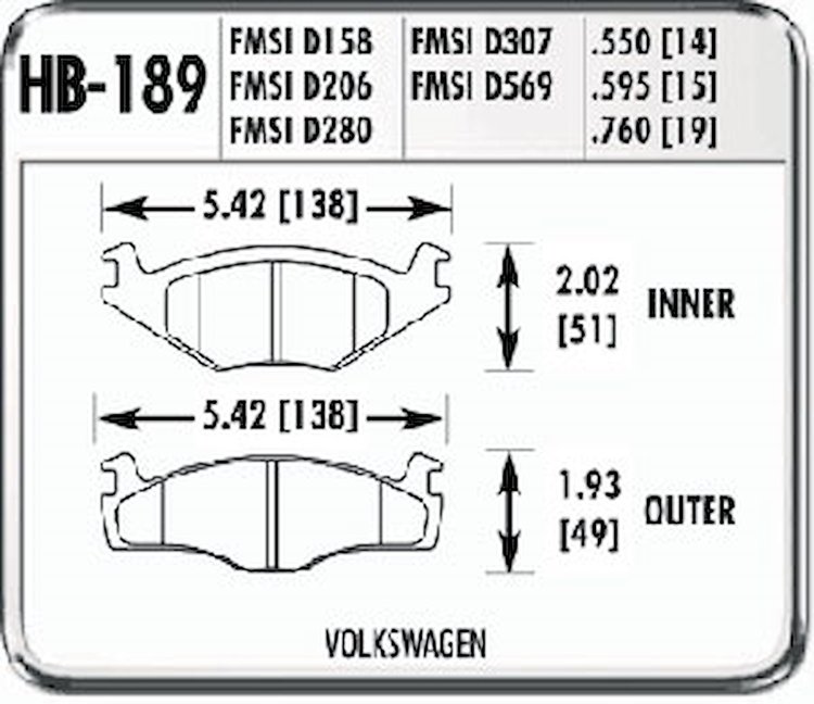 Performance Brake FRONT PADS VOLKSWAGEN