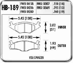 Hawk Performance Brakes Street Compound. Fits: 1990-93 Cabriolet