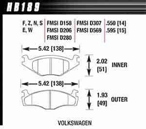 Disc Brake Pad Performance Ceramic w/0.550 Thickness