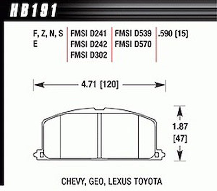 Disc Brake Pad HT-10 w/0.590 Thickness