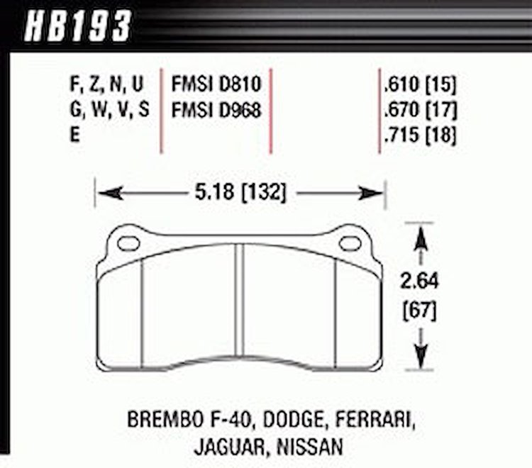 Disc Brake Pad DTC-30 w/17mm Thickness