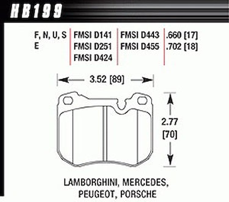Disc Brake Pad HT-10 w/0.702 Thickness