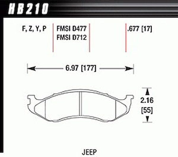 Disc Brake Pad Performance Ceramic w/0.677 Thickness