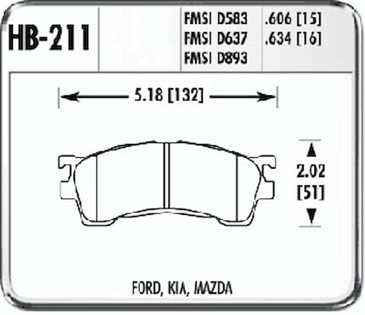 Hawk High Performance Rear Brake Pads Various Mazda Mod