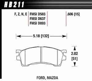 Disc Brake Pad Performance Ceramic w/0.606 Thickness