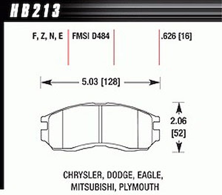 Disc Brake Pad Performance Ceramic w/0.626 Thickness