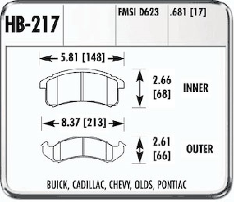 HPS Performance Brake Pads 1994-97 Camaro/Firebird