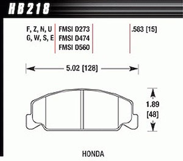 Disc Brake Pad Performance Ceramic w/0.583 Thickness